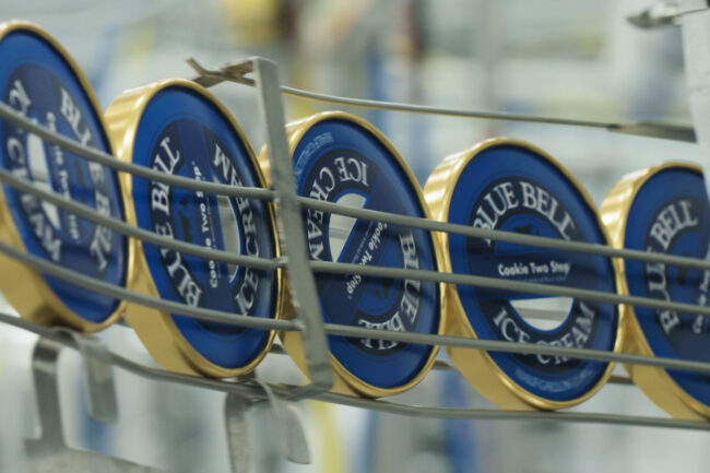 Blue Bell ice cream manufacturing line