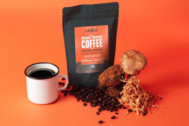 Laird Superfood organic ground Peruvian coffee with functional mushrooms