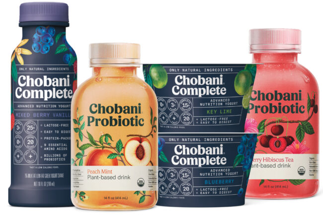 Chobani Probiotic plant-based beverages and Chobani Complete lactose-free Greek yogurt food and drinks