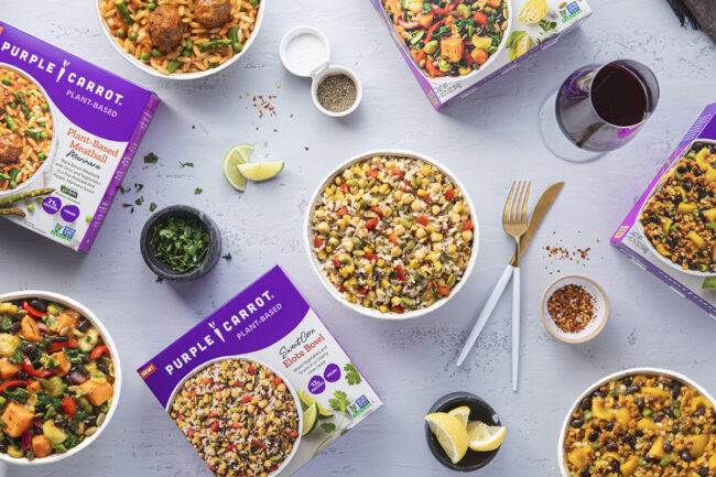 Purple Carrot plant-based, single-serve frozen meals