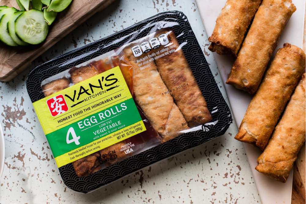 Van's kitchen low-fat refrigerated vegetable egg rolls