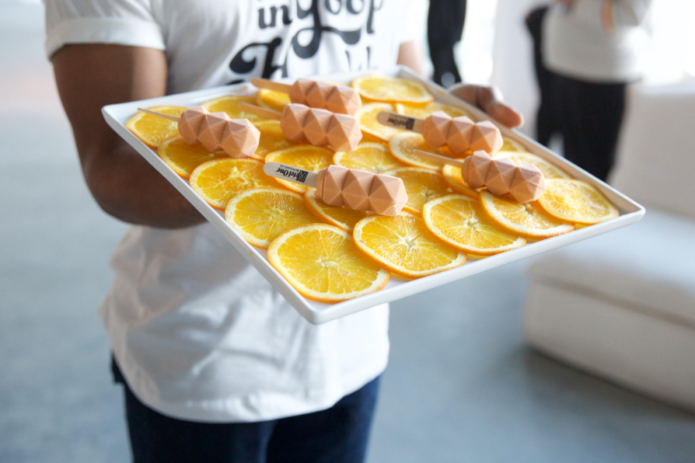 Sample tray of plant-based frozen desserts from DreamPops