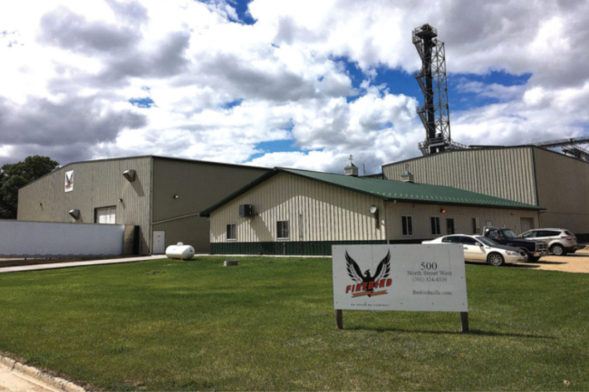 Exterior of Firebird Artisan Mills facility in Harvey, ND