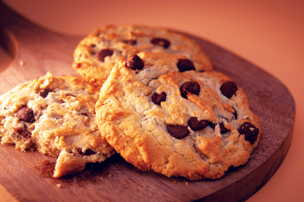 Chocolate chip cookie made with hemp oil