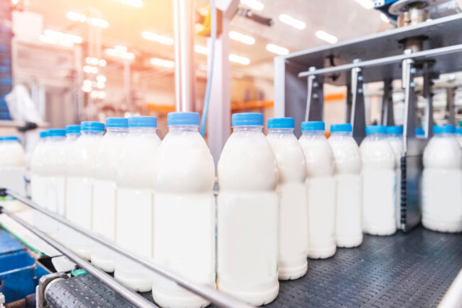 Milk bottle production line