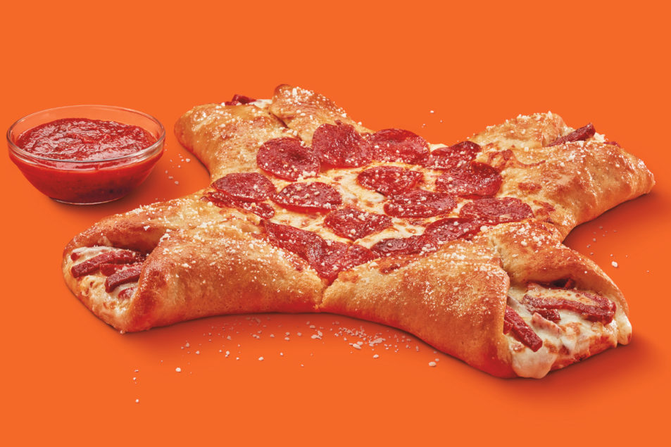 Little Caesars serving pizzacalzone mashup 20210816 Food