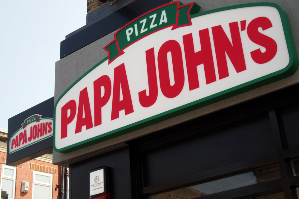 Exterior of Papa John's restaurant