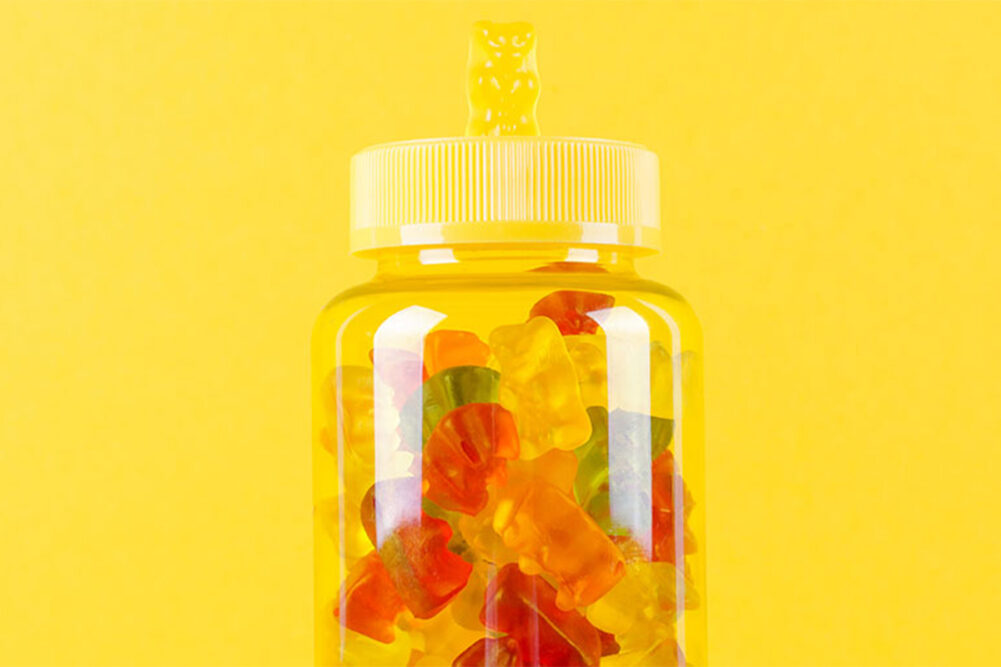 Gummy bears in a jar