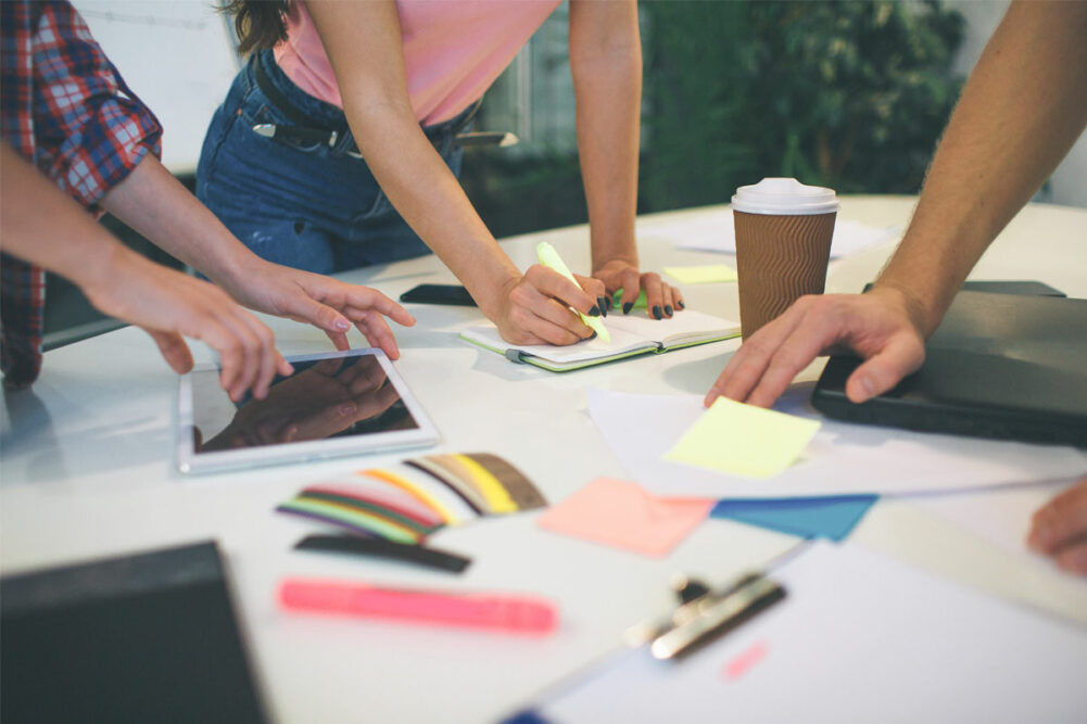 Group of people working together