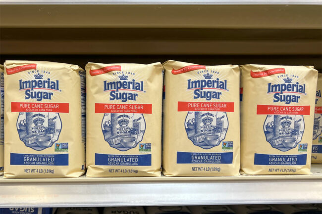 Imperial Sugar on a shelf in the grocery store