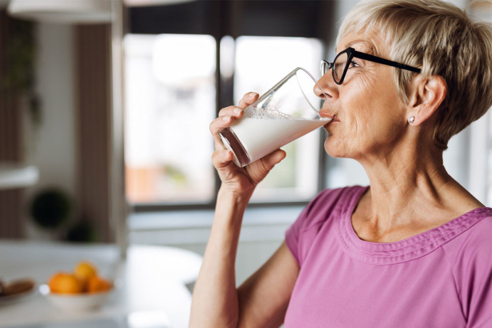 Woman drinking milk