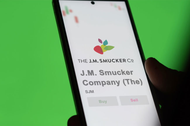 J.M. Smucker logo on a smartphone