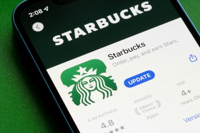 Starbucks logo on phone